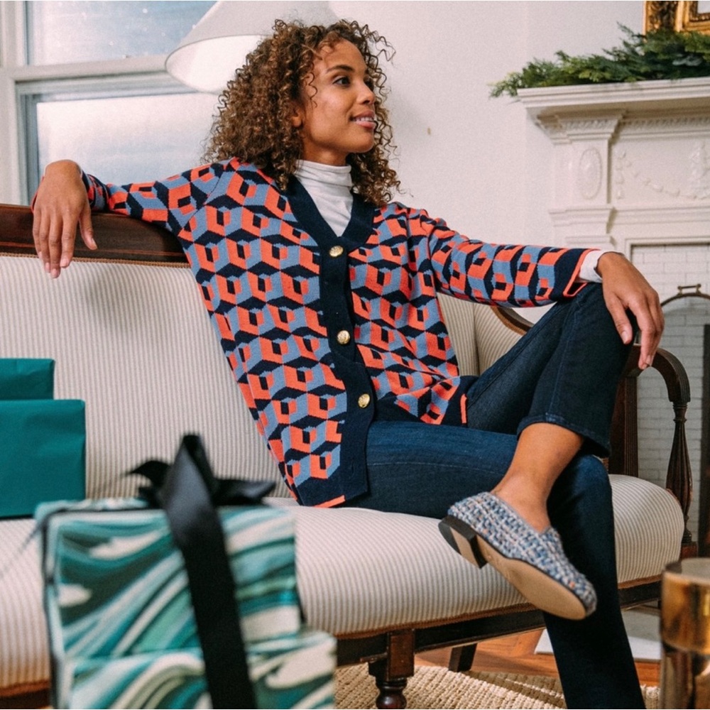 Tuckernuck Lauren Geometric Cardigan Sweater S